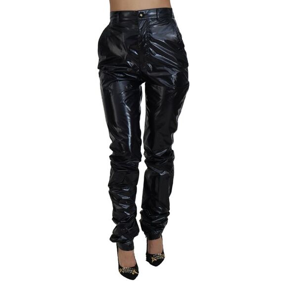 Dolce & Gabbana Black Nylon High Waist Skinny Women's Pants